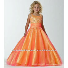 Free shipping beaded orange ruched custom-made pageant flower girls dresses CWFaf4883